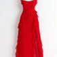 SOLANDRA | PROM DRESS WITH RUFFLE AND SLIT MAXI