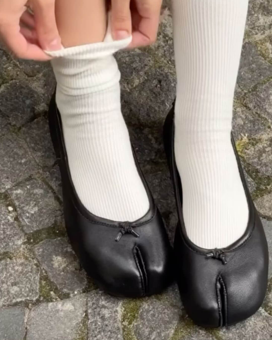 ABIGAIL | Tabi Split Toe Ballet Flats | Vegan Leather Ballerinas