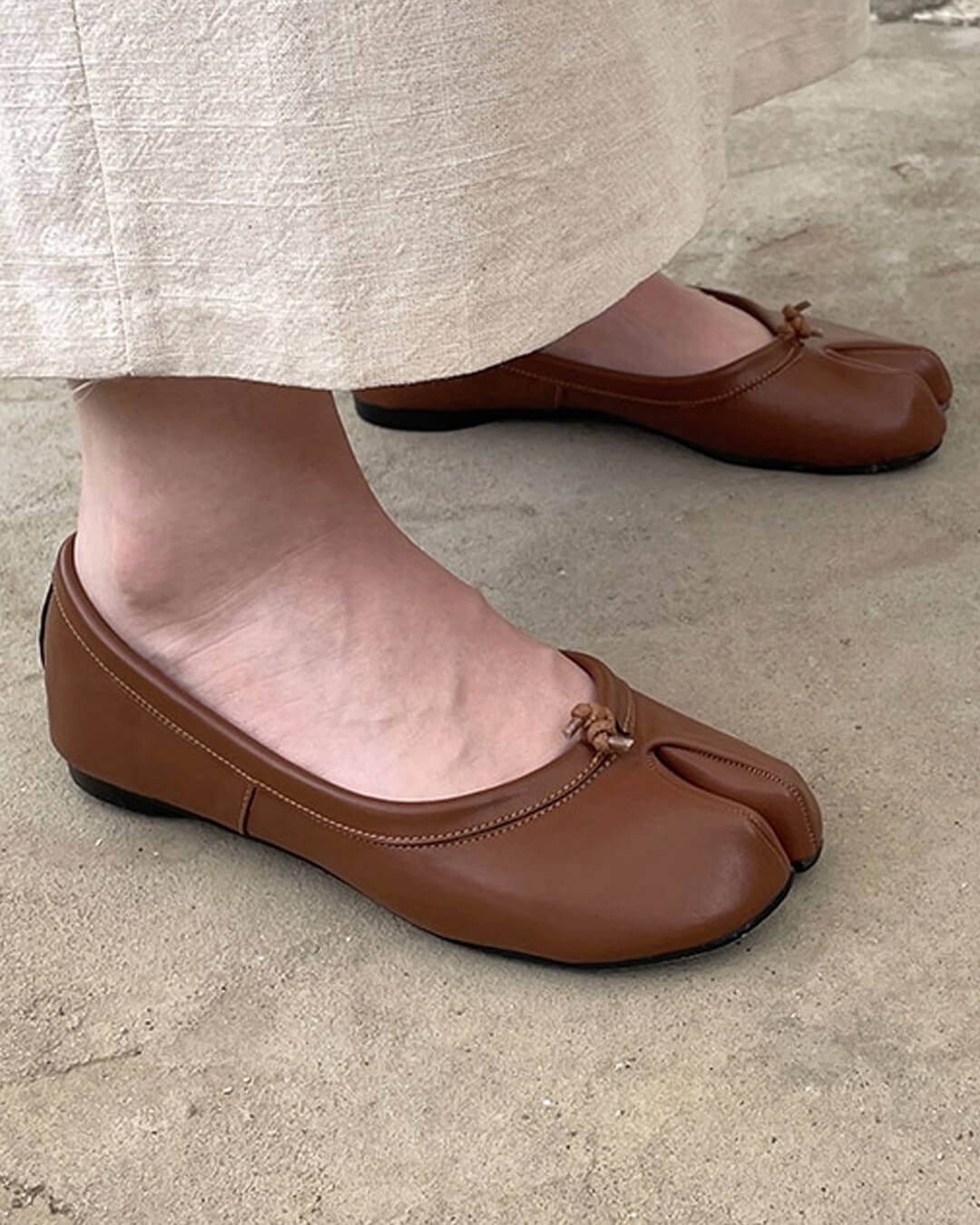 ABIGAIL | Tabi Split Toe Ballet Flats | Vegan Leather Ballerinas