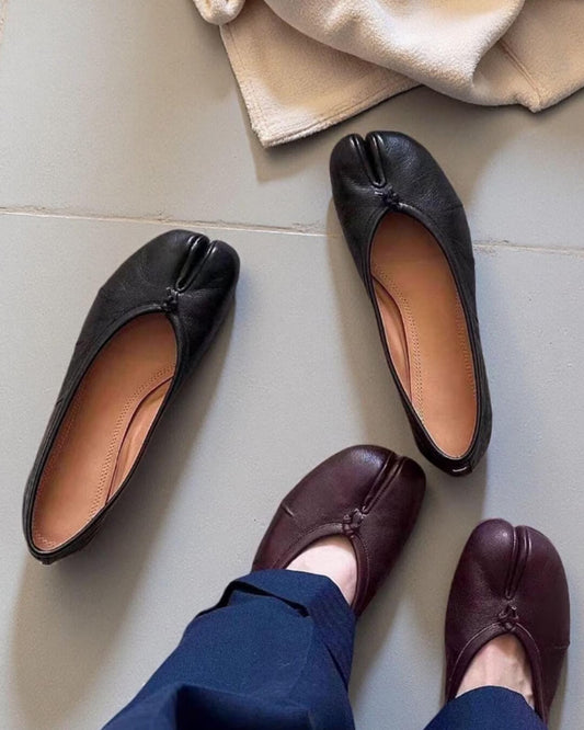 ABIGAIL | Tabi Split Toe Ballet Flats | Vegan Leather Ballerinas
