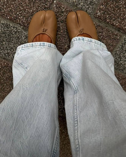 ABIGAIL | Tabi Split Toe Ballet Flats | Vegan Leather Ballerinas