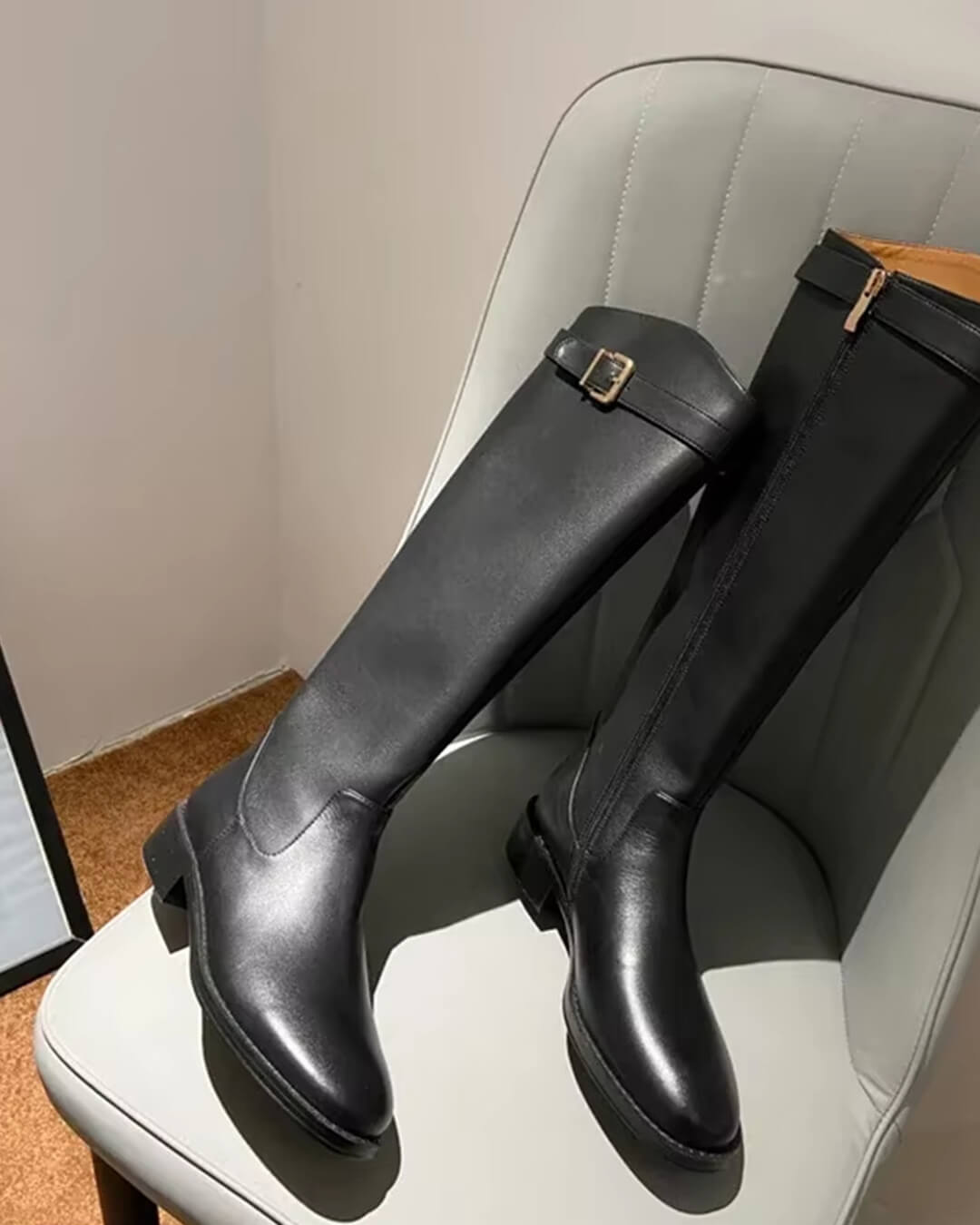 CORA | Block Heel Knee High Boots | Round Toe Tall Boots Women