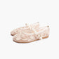 JULIANA | Pearl Embroidered Mesh Flats | Beaded Flat Shoes Women