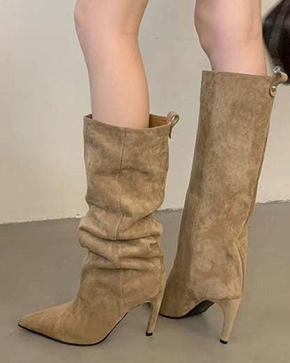 KARYL | Stiletto Knee High Boots | Pointed Toe Tall Boots Women