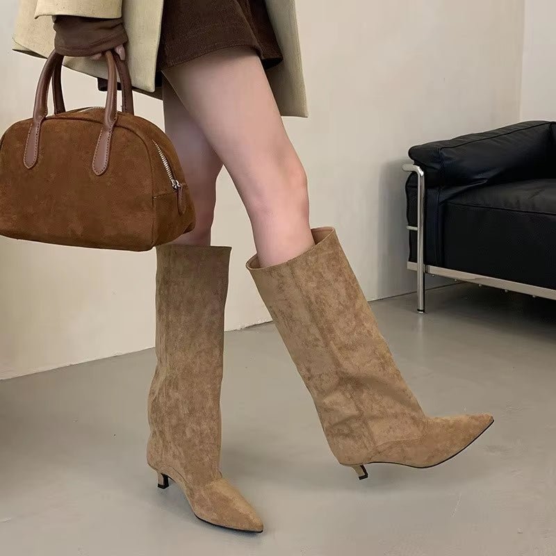 MADISON | Kitten Heel Knee High Boots | Comfortable Tall Boots Women