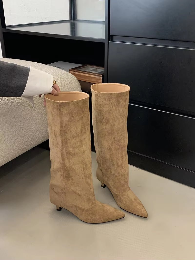 MADISON | Kitten Heel Knee High Boots | Comfortable Tall Boots Women