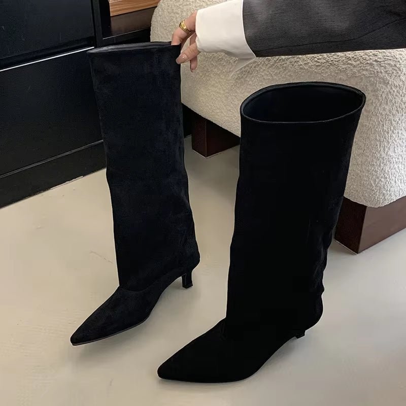 MADISON | Kitten Heel Knee High Boots | Comfortable Tall Boots Women