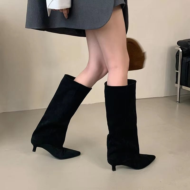 MADISON | Kitten Heel Knee High Boots | Comfortable Tall Boots Women