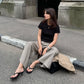NAMIE | Suede Kitten Heels | Thong Strap Low Heel Shoes Women