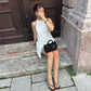 NAMIE | Suede Kitten Heels | Thong Strap Low Heel Shoes Women