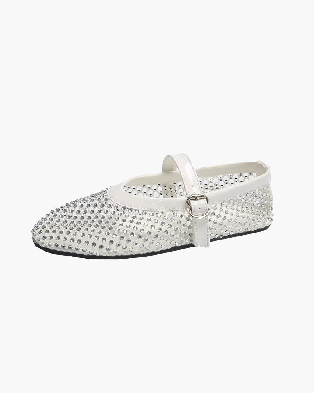 NORA | Rhinestone Mesh Ballet Flats | Embellished Ballerinas Women