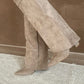 RACHELLE | Suede Heeled Boots | Buckle Cuff Ankle Boots Women