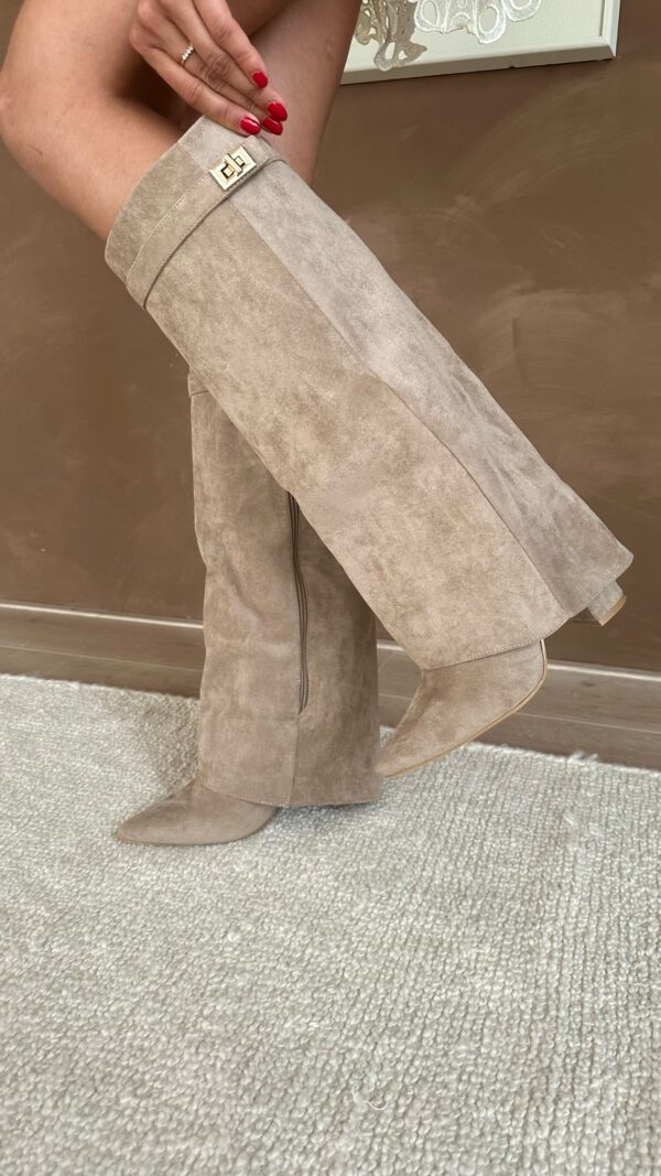 RACHELLE | Suede Heeled Boots | Buckle Cuff Ankle Boots Women