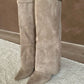 RACHELLE | Suede Heeled Boots | Buckle Cuff Ankle Boots Women