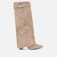 RACHELLE | Suede Heeled Boots | Buckle Cuff Ankle Boots Women