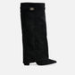 RACHELLE | Suede Heeled Boots | Buckle Cuff Ankle Boots Women