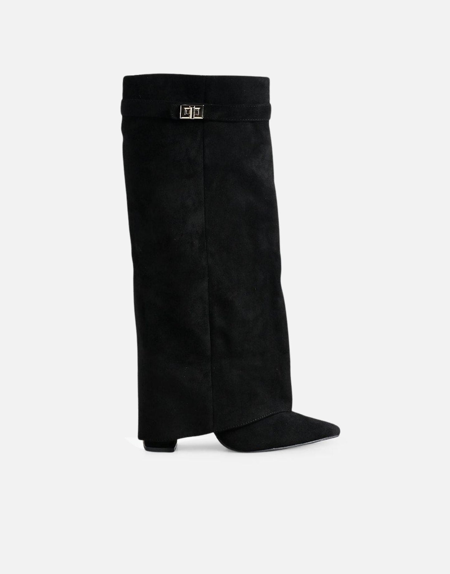 RACHELLE | Suede Heeled Boots | Buckle Cuff Ankle Boots Women