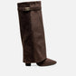 RACHELLE | Suede Heeled Boots | Buckle Cuff Ankle Boots Women