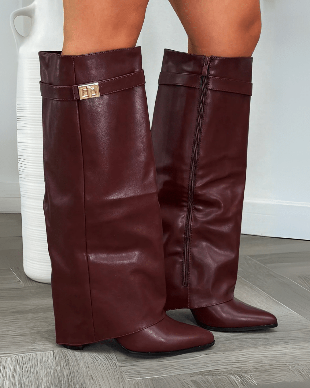 RACHELLE | Vegan Leather Ankle Boots | Buckle Detail Boots Women
