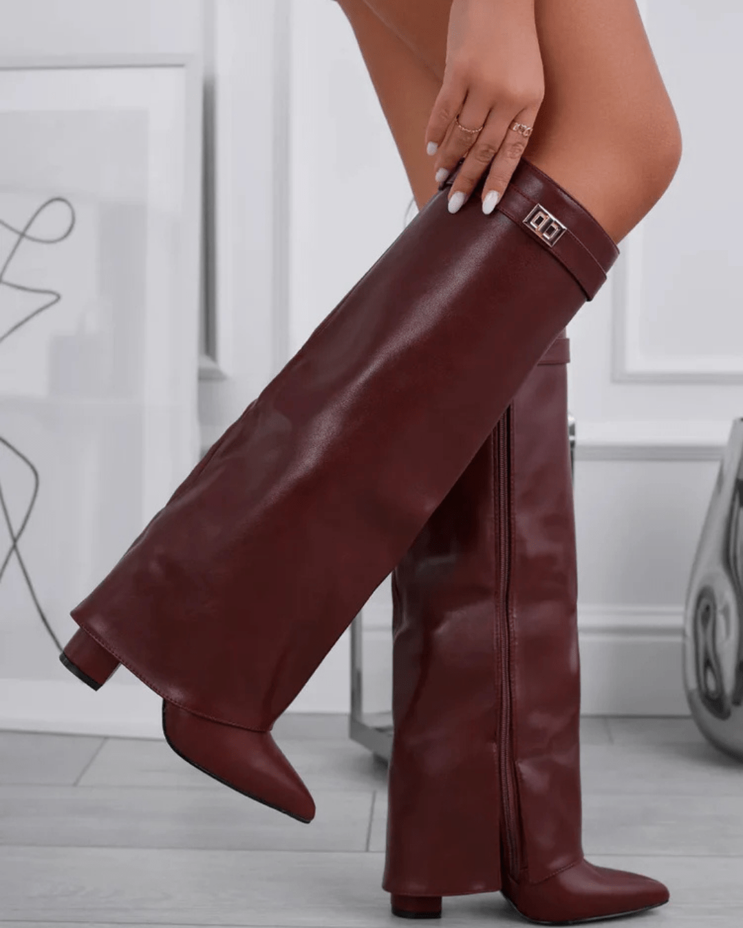 RACHELLE | Vegan Leather Ankle Boots | Buckle Detail Boots Women