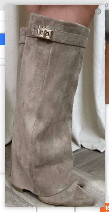 RACHELLE | Suede Heeled Boots | Buckle Cuff Ankle Boots Women
