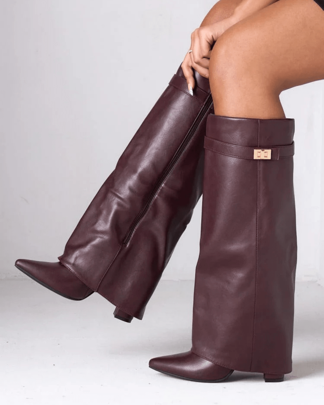RACHELLE | Vegan Leather Ankle Boots | Buckle Detail Boots Women