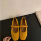 ROWENA | Square Toe Suede Flats | Slip-On Flat Shoes Women