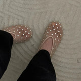 SANDRA | Crystal Mesh Ballet Flats | Fishnet Ballerinas Women