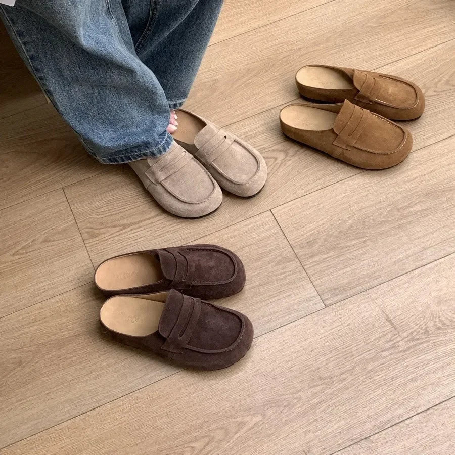 CATHY | Slip-On Mule Loafers | Flat Backless Shoes Women