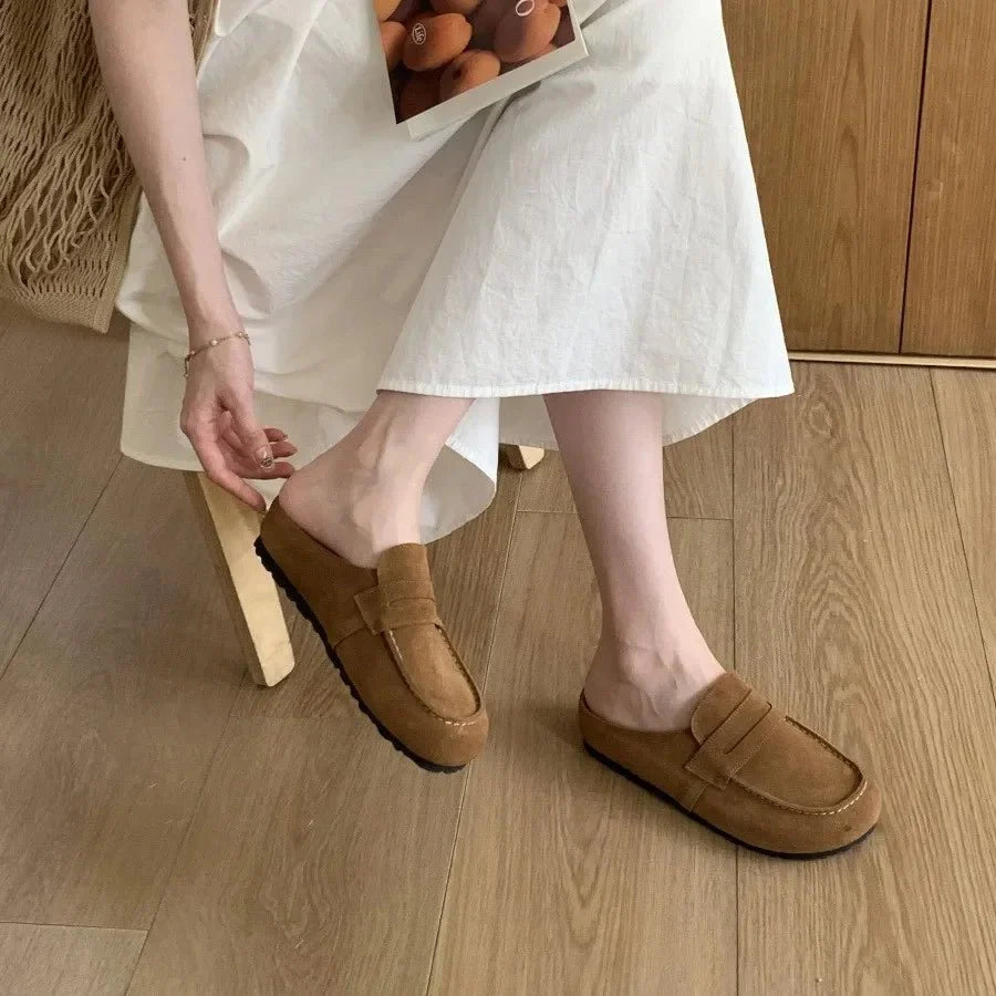CATHY | Slip-On Mule Loafers | Flat Backless Shoes Women