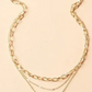 ELEGANT LAYERED GOLD CHAIN & PENDANT NECKLACE