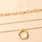 ELEGANT LAYERED GOLD CHAIN & PENDANT NECKLACE