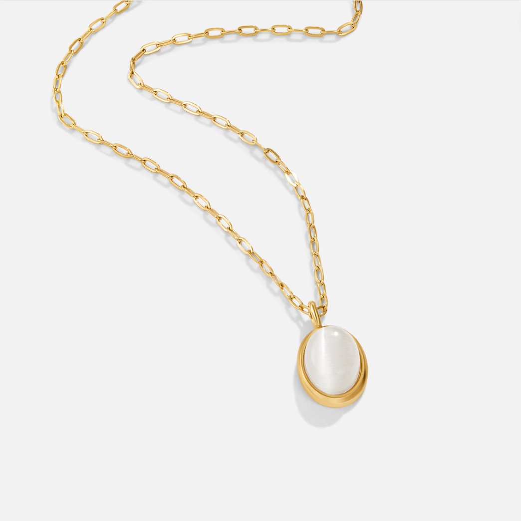 Marina – Collana dorata con pietra blu